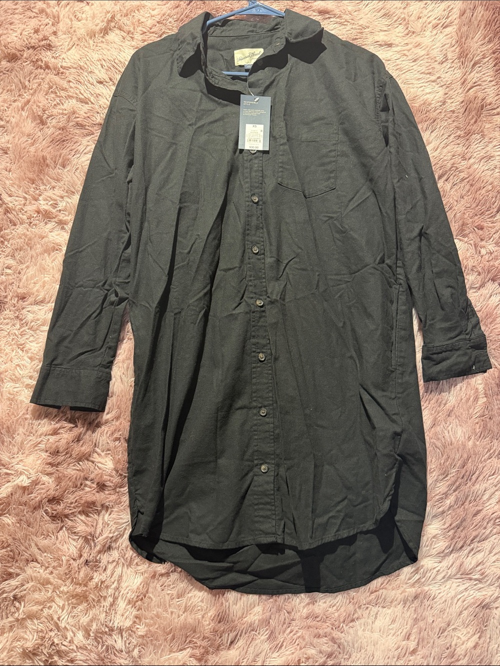 Universal Thread Black Longline Button-Down Shirt